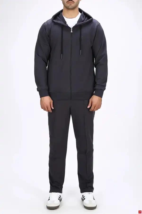 ست سویشرت و شلوار مردانه زغالی جی پی ای JPA کد 04055