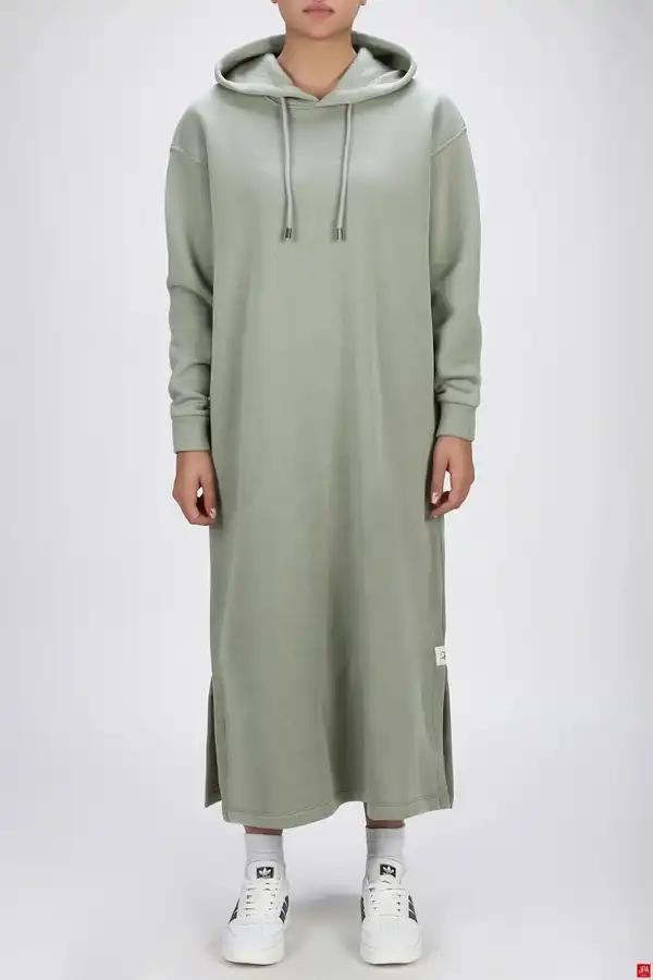 هودی بلند زنانه دورس کلاهدار آزاد سبز روشن جی پی ای JPA کد 04047