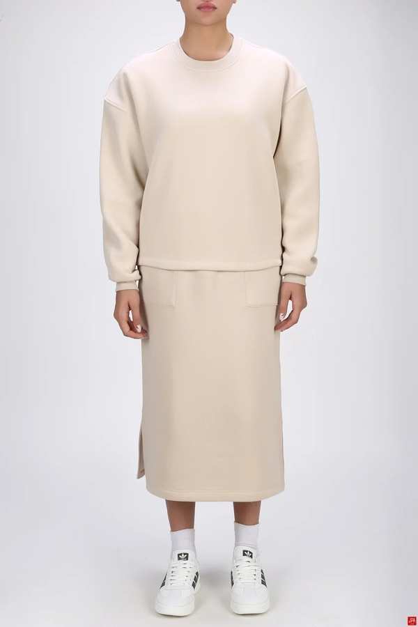 ست بلوز و دامن زنانه دورس کرم روشن جی پی ای JPA کد 04049