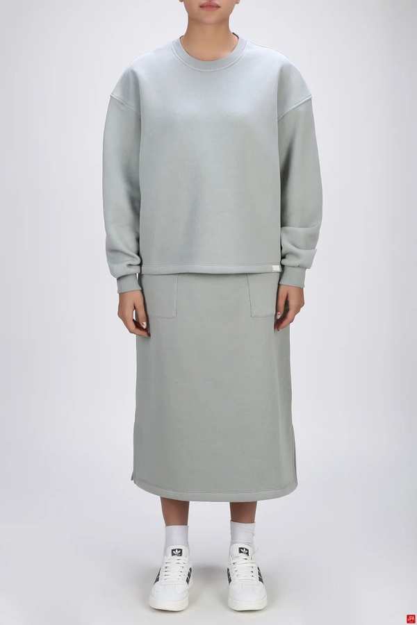 ست بلوز و دامن زنانه دورس سبز طوسی جی پی ای JPA کد 04049