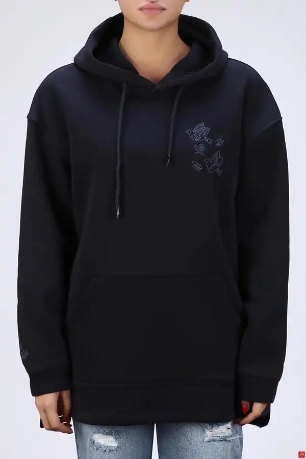 هودی زنانه دورس کلاهدار سرمه ای جی پی ای JPA کد 04084