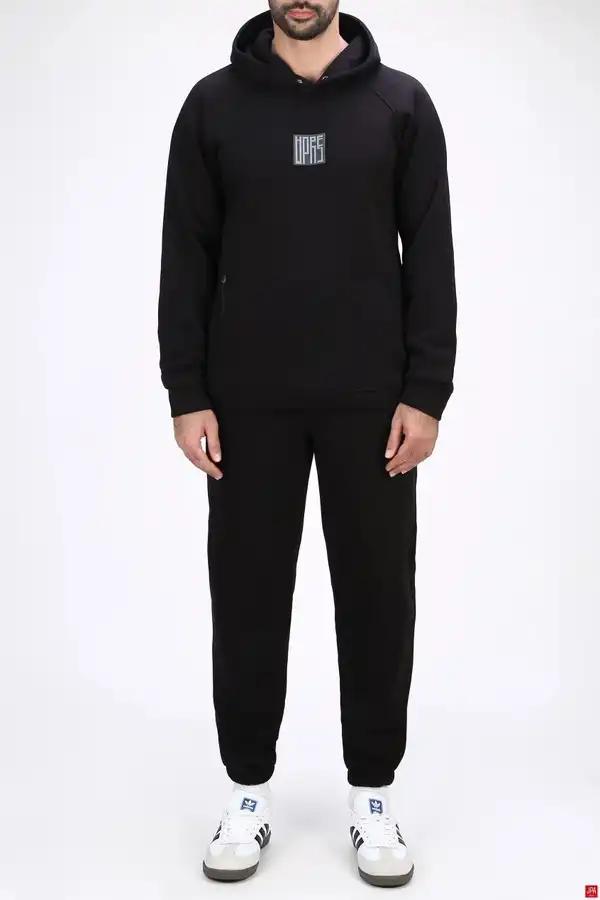 ست هودی و شلوار مردانه دورس رگولار مشکی جی پی ای JPA کد 04005