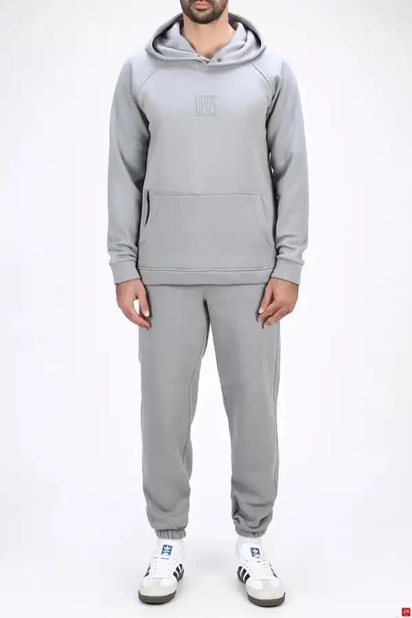 ست هودی و شلوار مردانه دورس رگولار طوسی روشن جی پی ای JPA کد 04005