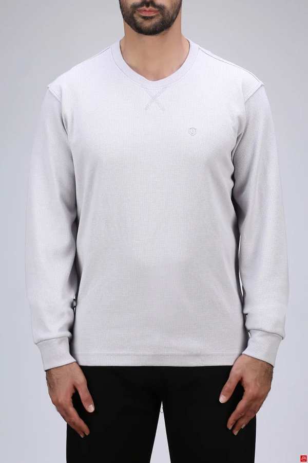 بلوز مردانه یقه گرد طوسی روشن جی پی ای JPA کد 04088