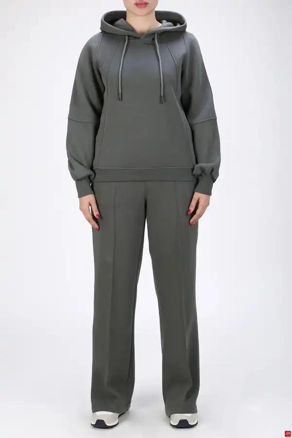 ست هودی و شلوار زنانه دورس سبز طوسی جی پی ای JPA کد 04100