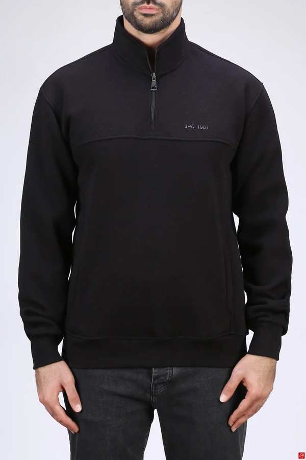بلوز مردانه دورس نیم زیپ مشکی جی پی ای JPA کد 04034