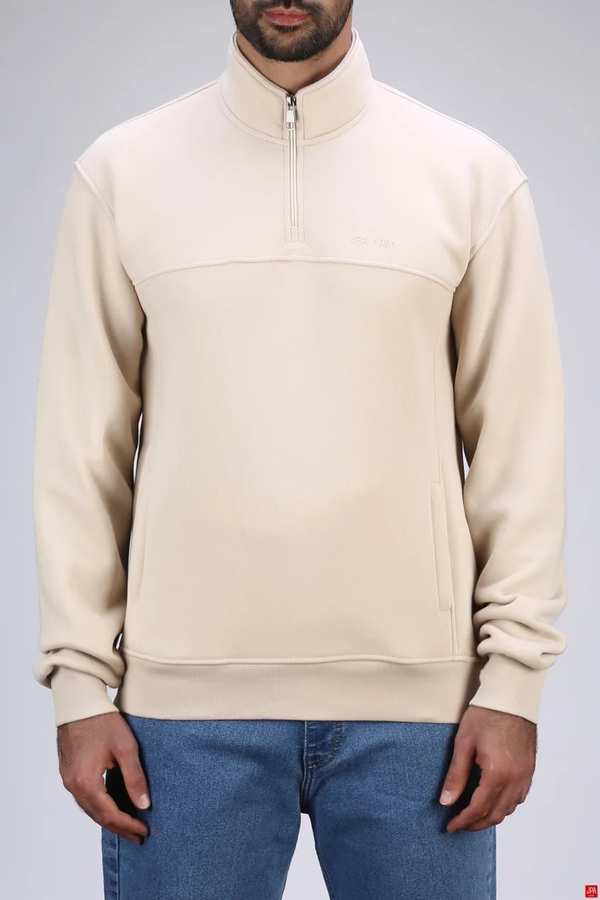 بلوز مردانه دورس نیم زیپ کرم روشن جی پی ای JPA کد 04034