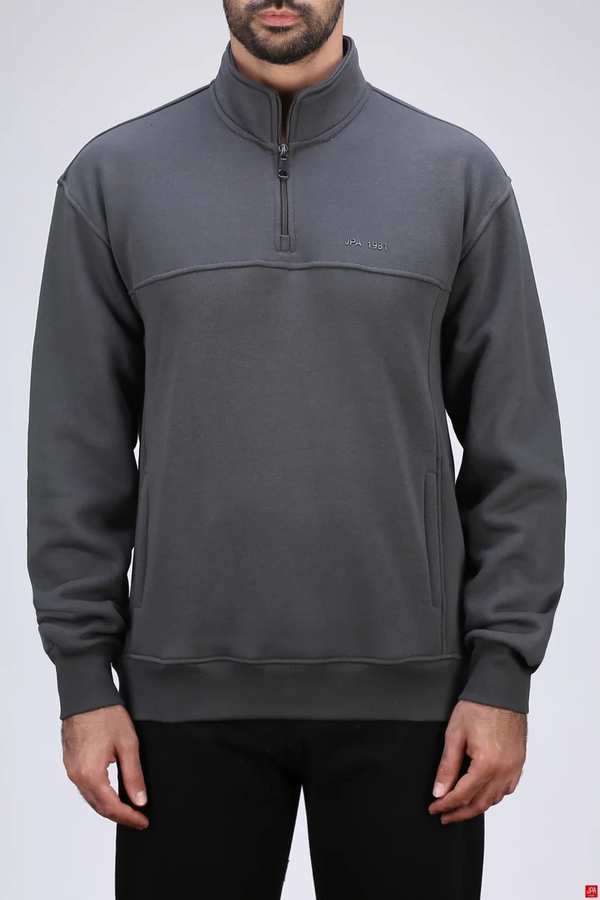 بلوز مردانه دورس نیم زیپ سبز طوسی جی پی ای JPA کد 04034