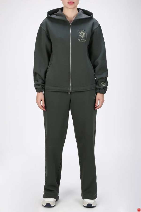 ست سویشرت و شلوار زنانه دورس رگولار سبز تیره جی پی ای JPA کد 04059