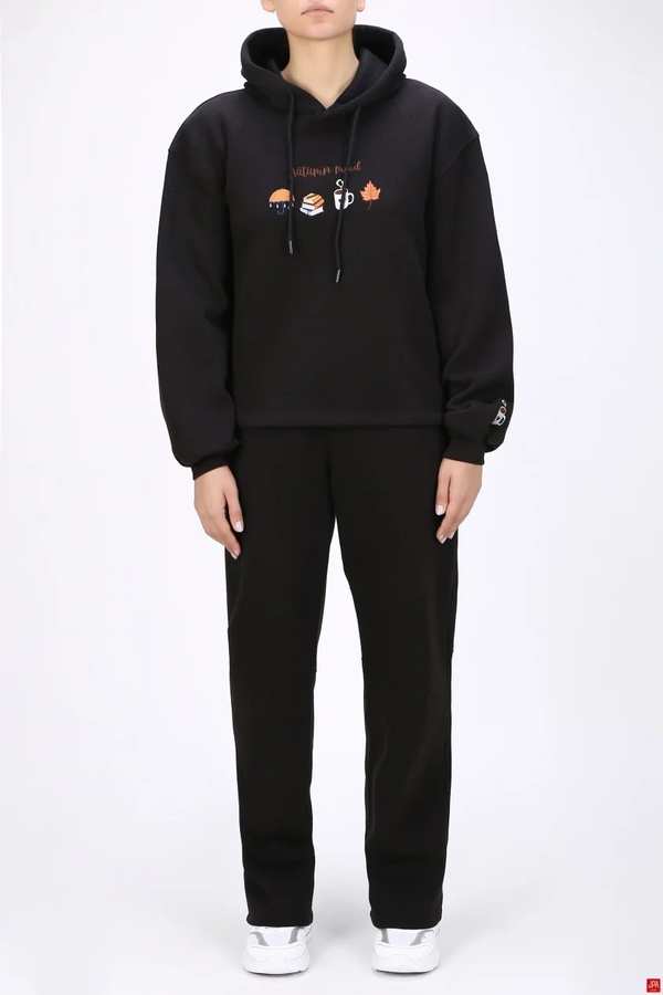 ست هودی و شلوار زنانه دورس مشکی جی پی ای JPA کد 04050