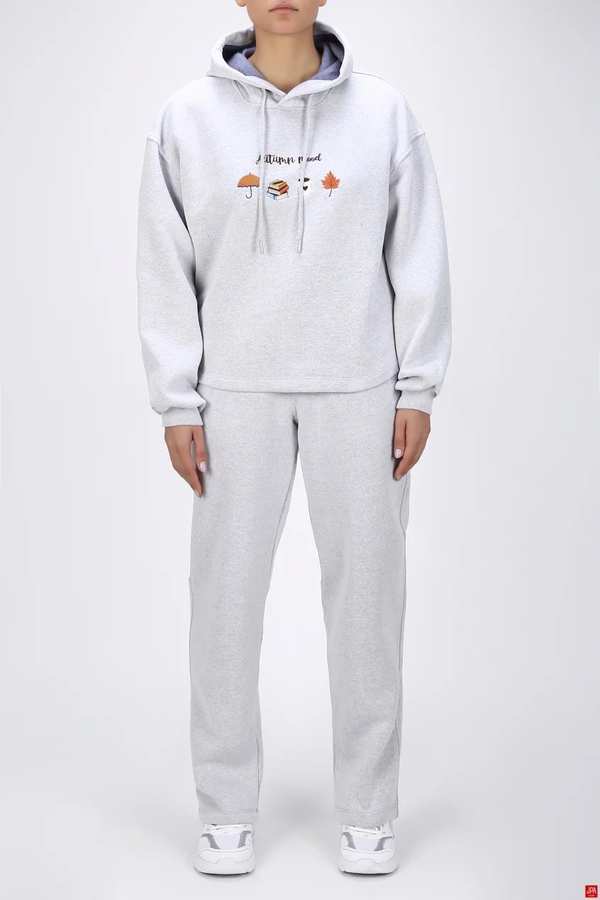 ست هودی و شلوار زنانه دورس ملانژ روشن جی پی ای JPA کد 04050