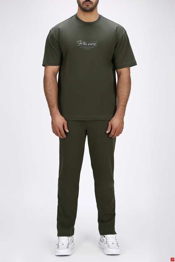 ست تی شرت و شلوار مردانه اسپرت رگولار سبز تیره جی پی ای JPA کد 04075