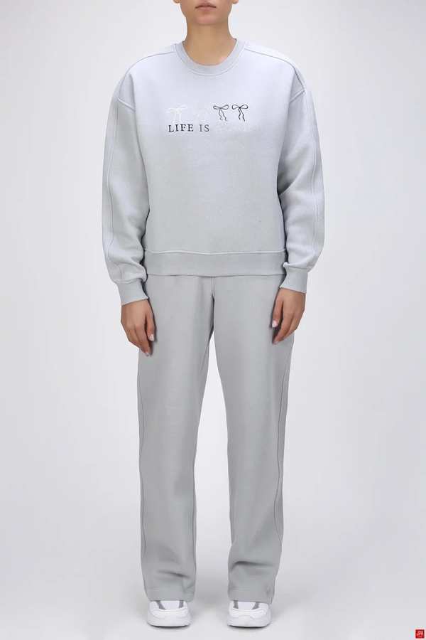 ست بلوز و شلوار زنانه دورس طوسی روشن جی پی ای JPA کد 04101