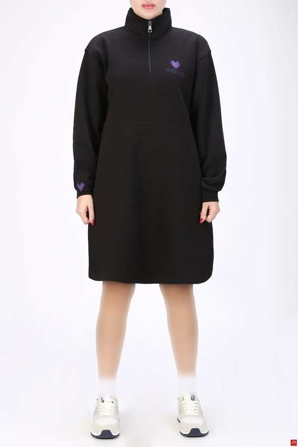 بلوز زنانه دورس نیم زیپ مشکی جی پی ای JPA کد 04058