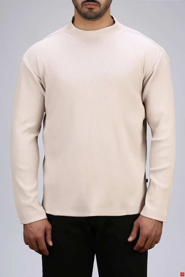 بلوز مردانه یقه اسکی جذب کرم روشن جی پی ای JPA کد 04106