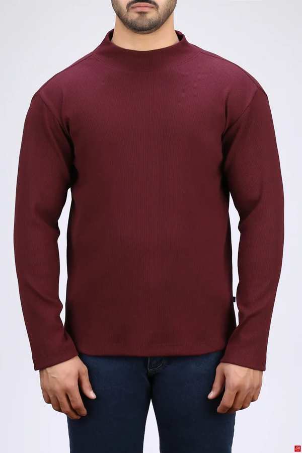 بلوز مردانه یقه اسکی جذب زرشکی جی پی ای JPA کد 04106