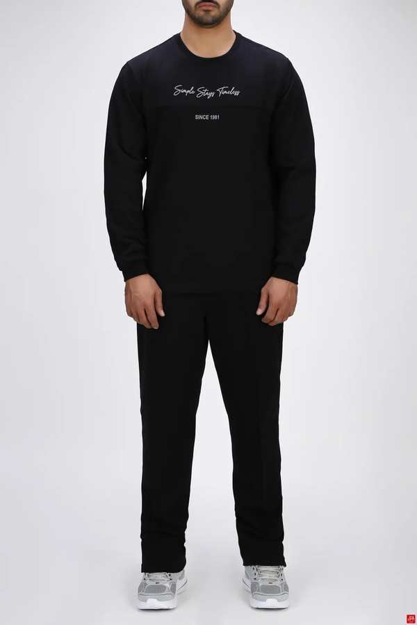 ست بلوز و شلوار مردانه اسپرت رگولار مشکی جی پی ای JPA کد 04098