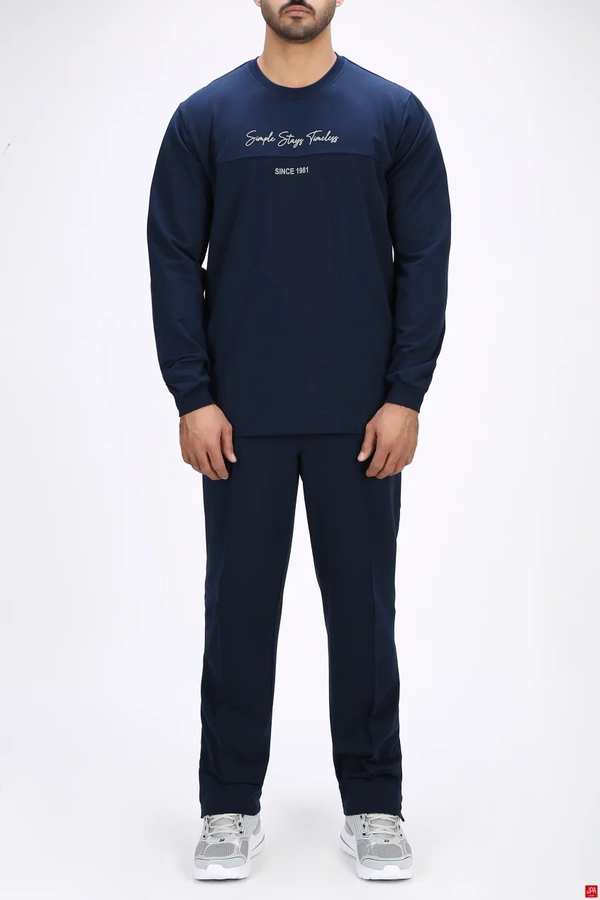 ست بلوز و شلوار مردانه اسپرت رگولار سرمه ای جی پی ای JPA کد 04098