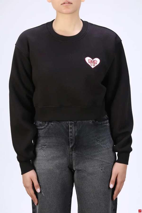 بلوز زنانه کراپ مشکی جی پی ای JPA کد 04108