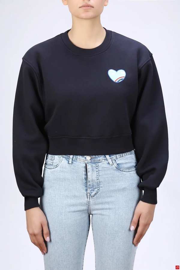 بلوز زنانه کراپ سرمه ای جی پی ای JPA کد 04108