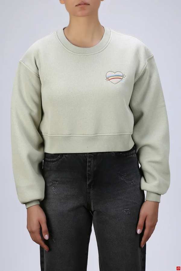 بلوز زنانه کراپ سبز روشن جی پی ای JPA کد 04108