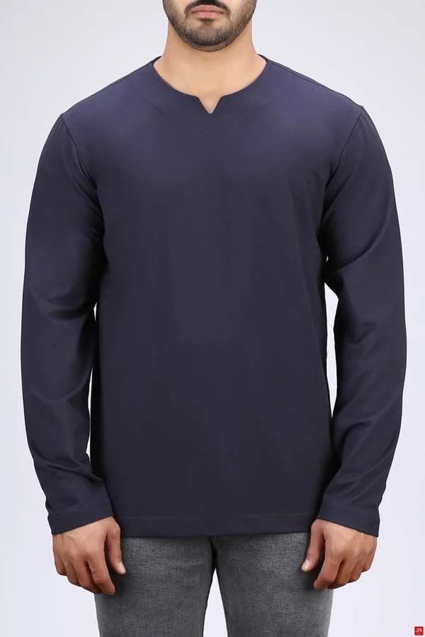 بلوز مردانه یقه کوبایی زغالی جی پی ای JPA کد 04118