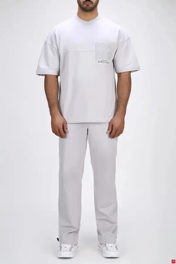 ست تی شرت و شلوار مردانه اسپرت رگولار طوسی روشن جی پی ای JPA کد 04074