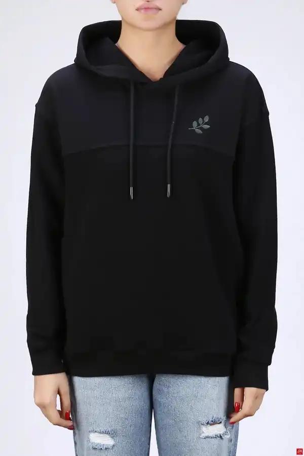 هودی زنانه کلاهدار مشکی جی پی ای JPA کد 04144