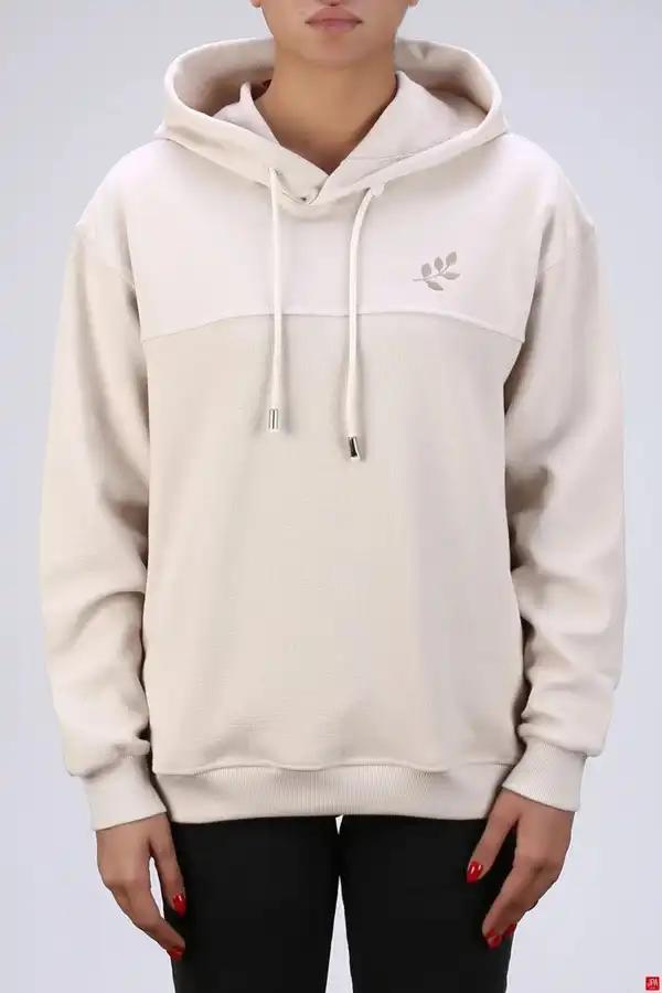 هودی زنانه کلاهدار کرم روشن جی پی ای JPA کد 04144