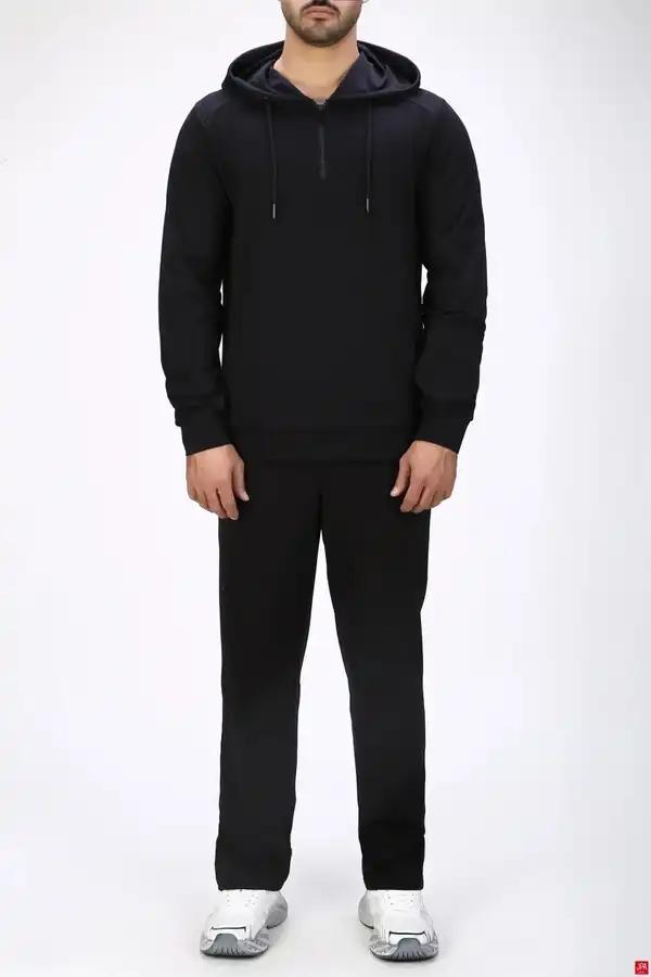 ست هودی و شلوار مردانه اسپرت رگولار مشکی جی پی ای JPA کد 04137
