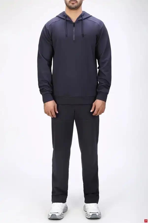 ست هودی و شلوار مردانه اسپرت رگولار زغالی جی پی ای JPA کد 04137