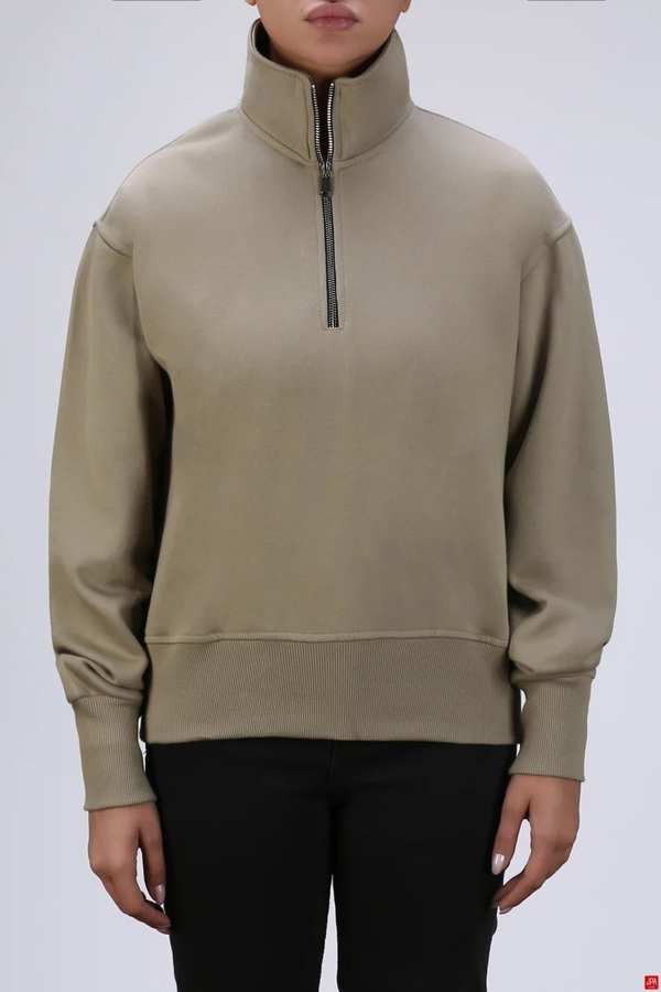 بلوز زنانه دورس نیم زیپ سبز روشن جی پی ای JPA کد 04146