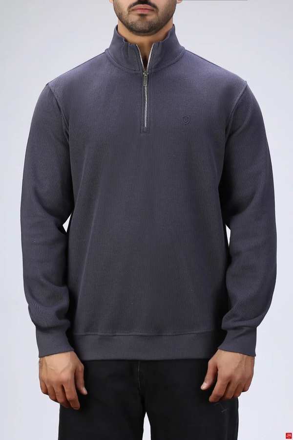 بلوز مردانه نیم زیپ زغالی جی پی ای JPA کد 04149