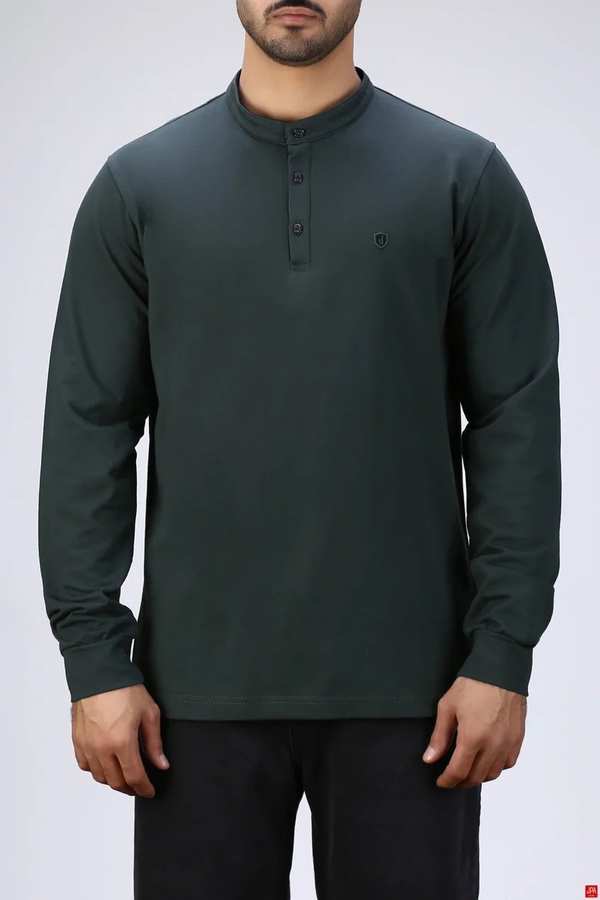 بلوز مردانه یقه دیپلمات سبز تیره جی پی ای JPA کد 04119