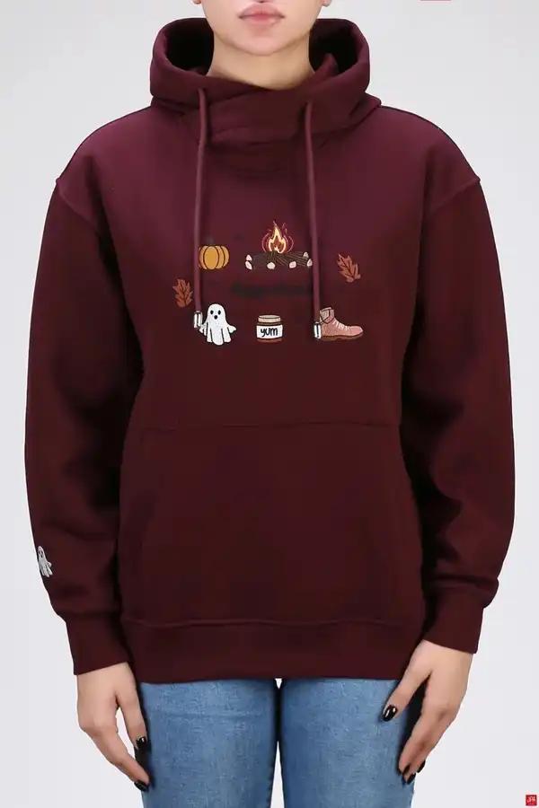 هودی زنانه دورس کلاهدار گلدوزی رگولار جی پی ای JPA کد 04203