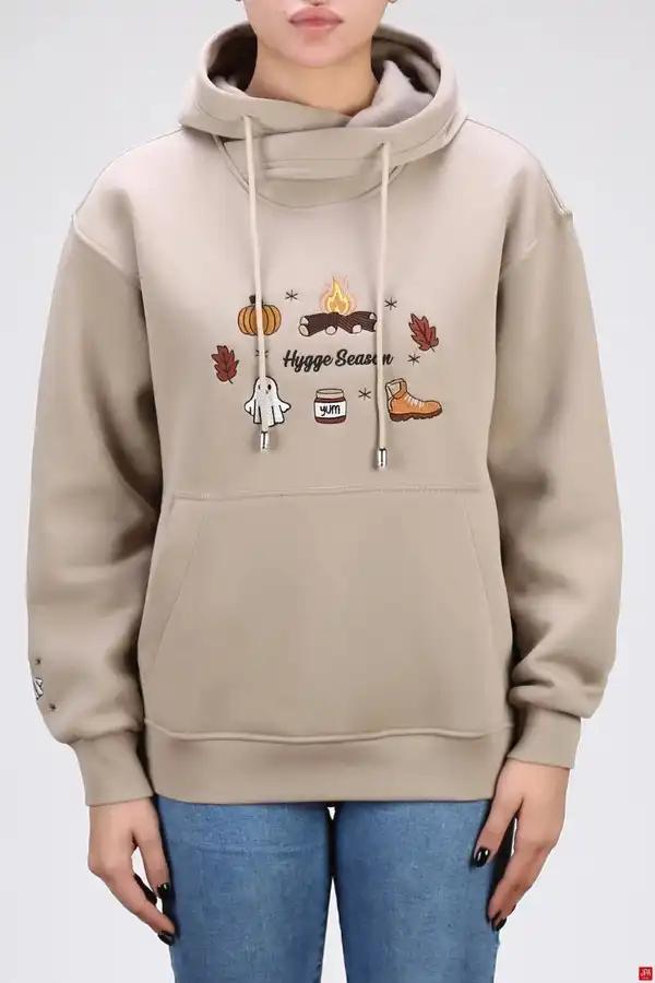 هودی زنانه دورس کلاهدار گلدوزی رگولار جی پی ای JPA کد 04203