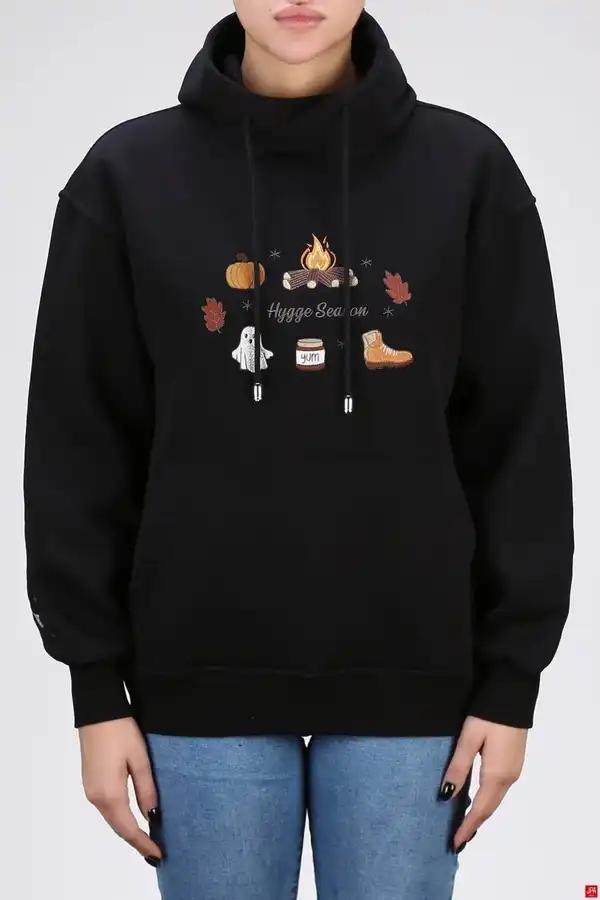 هودی زنانه دورس کلاهدار گلدوزی رگولار جی پی ای JPA کد 04203