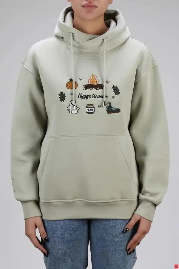 هودی زنانه دورس کلاهدار گلدوزی رگولار جی پی ای JPA کد 04203