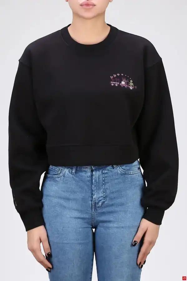 بلوز زنانه کراپ یقه گرد گلدوزی جی پی ای JPA کد 04249