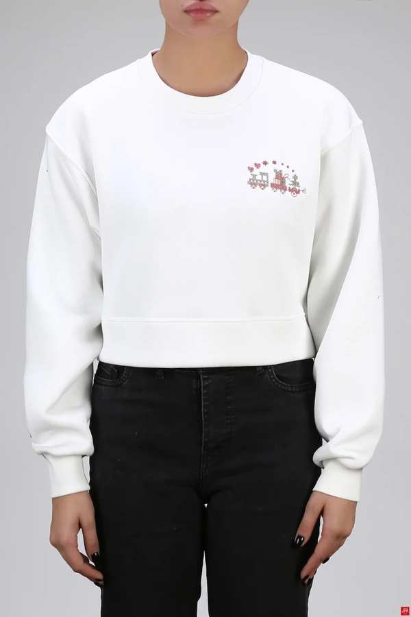 بلوز زنانه کراپ یقه گرد گلدوزی جی پی ای JPA کد 04249