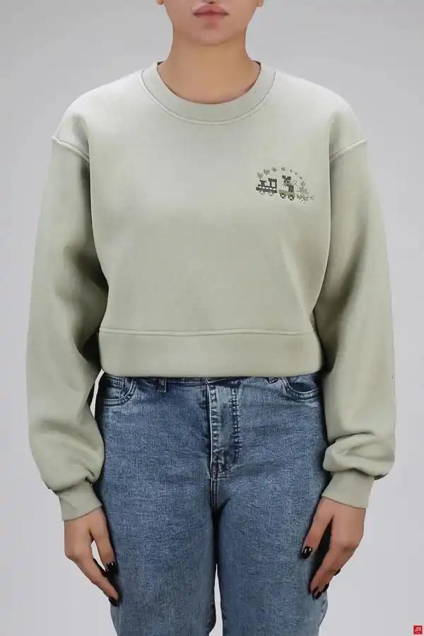 بلوز زنانه کراپ یقه گرد گلدوزی جی پی ای JPA کد 04249