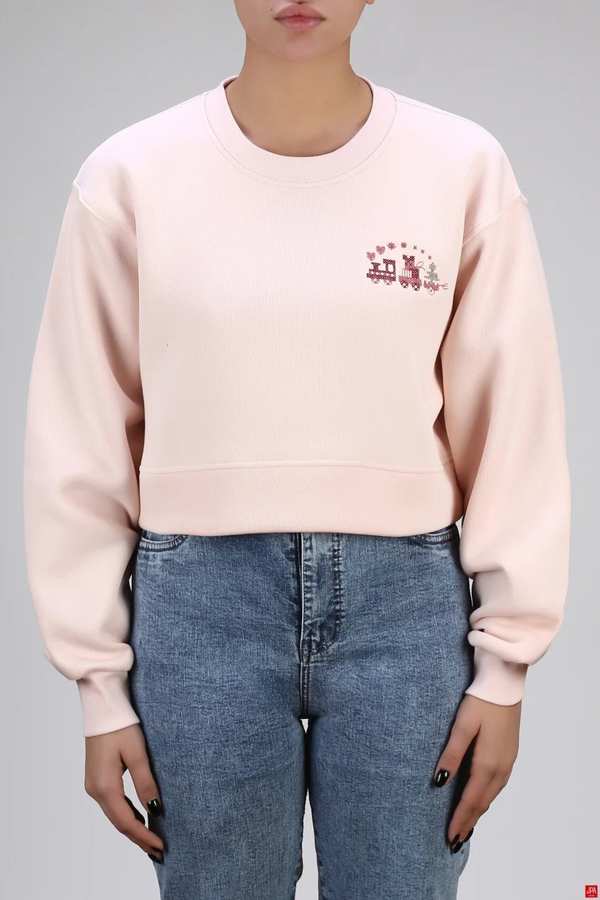 بلوز زنانه کراپ یقه گرد گلدوزی جی پی ای JPA کد 04249