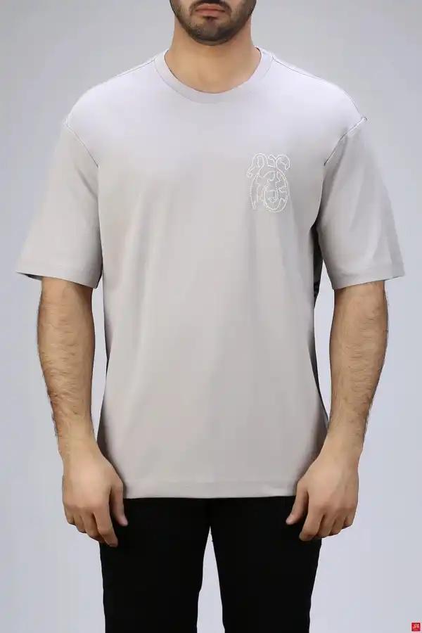 تیشرت مردانه یقه گرد چاپی - گلدوزی رگولار جی پی ای JPA کد - 04045