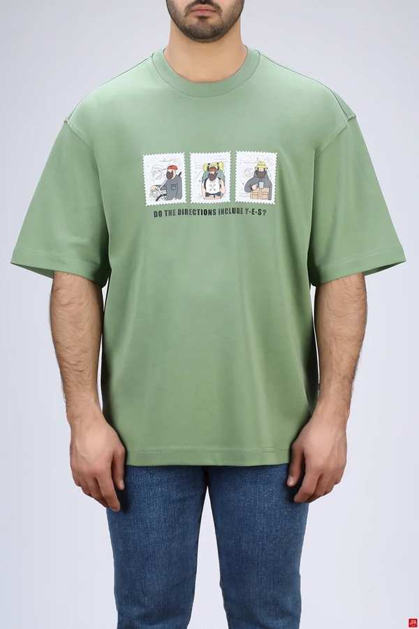 تیشرت مردانه یقه گرد چاپی جی پی ای JPA کد - 04281