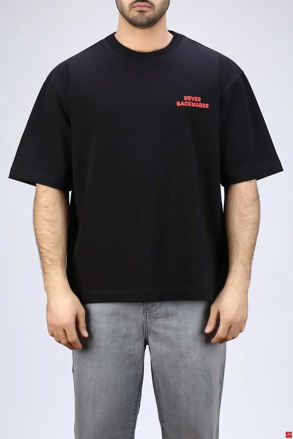 تیشرت مردانه یقه گرد چاپی باکس ( کوتاه ) جی پی ای JPA کد - 04339