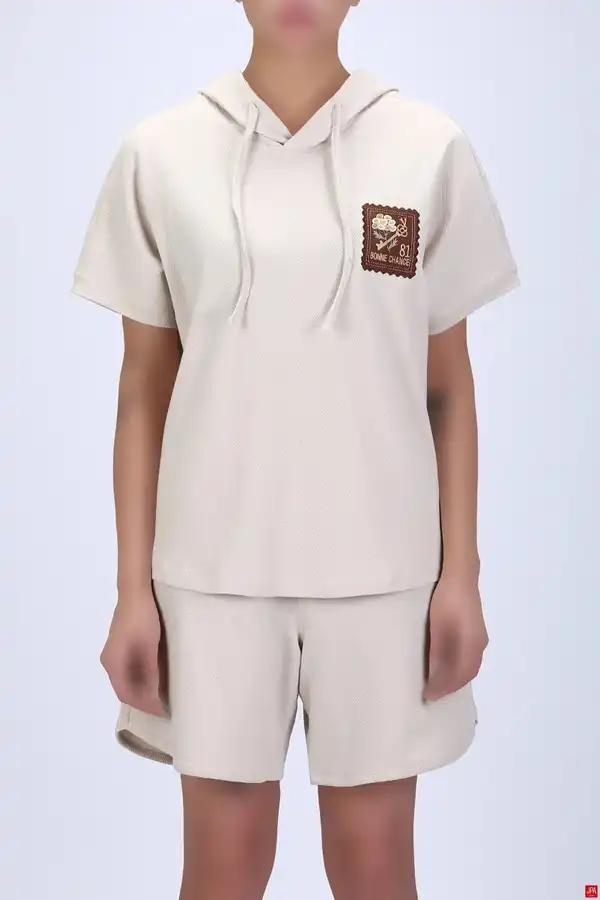 تیشرت شلوارک زنانه راحتی طرحدار گلدوزی جی پی ای JPA – کد 04467