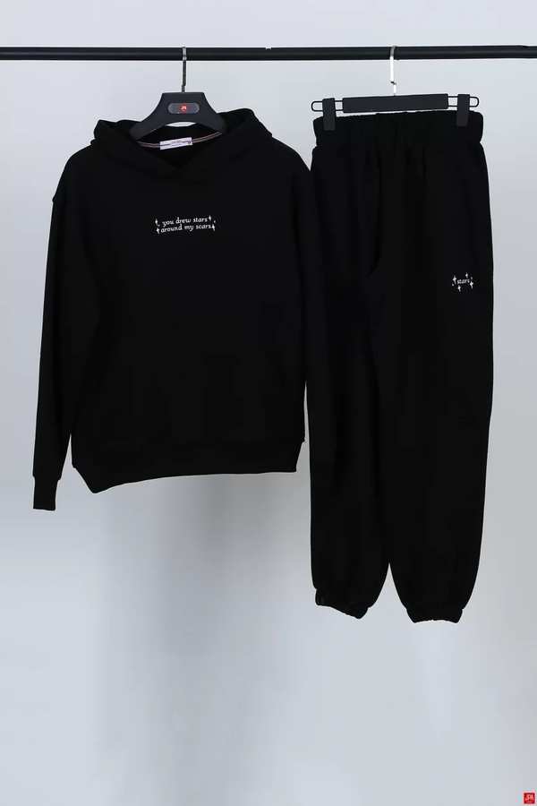 ست هودی و شلوار زنانه مشکی جی پی ای JPA کد 02025