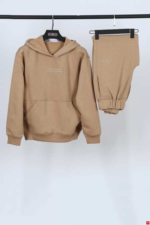 ست هودی و شلوار زنانه کرم تیره جی پی ای JPA کد 02025