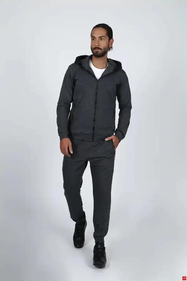 ست سویشرت و شلوار مردانه ملانژ تیره جی پی ای JPA کد 02074