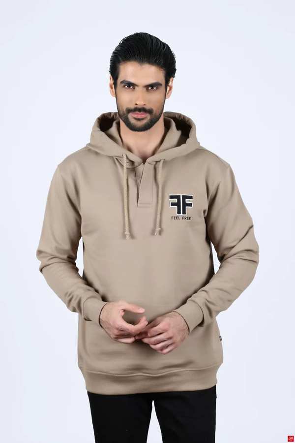 هودی مردانه دورس کلاهدار قهوه ای روشن جی پی ای JPA کد 02106